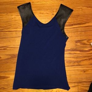 Royal blue with leather trim top **SMALL**
